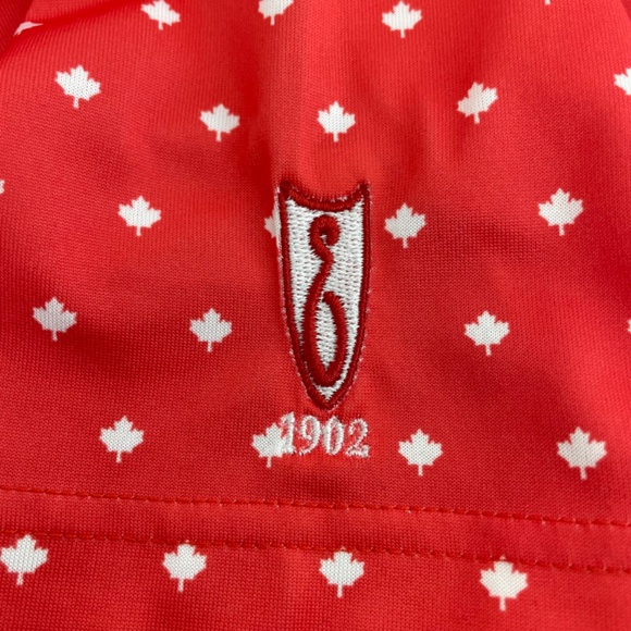 Donald Ross Sportswear Canadian Leaf Red Golf Polo Men’s Size Medium - Picture 5 of 12